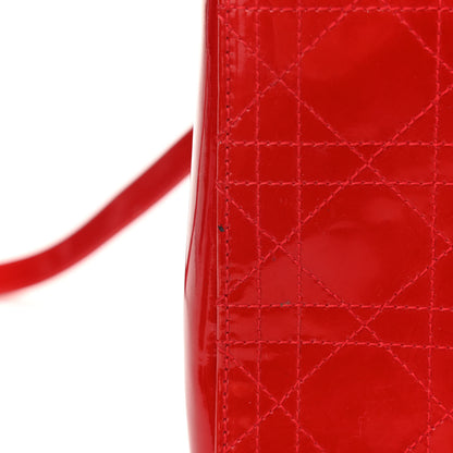 Christian Dior Patent Cannage Stitched Medium Lady Dior Red 11 of 14