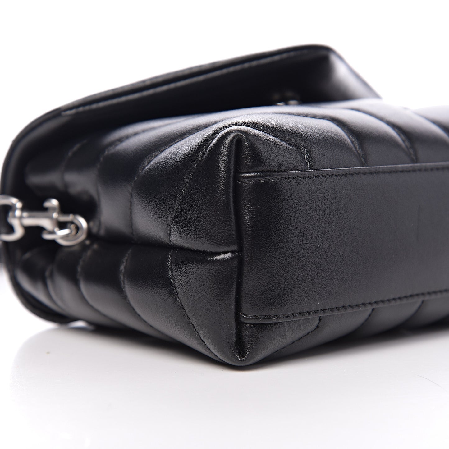 Calfskin Y Quilted Monogram Toy Loulou Crossbody Bag Black