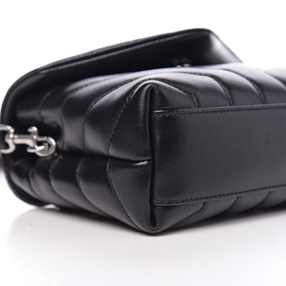 Saint Laurent Calfskin Y Quilted Monogram Toy Loulou Crossbody Bag Black 7 of 9