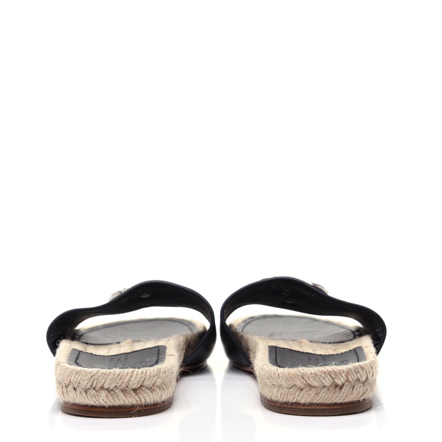 Chanel Calfskin Gripoix CC Espadrille Slip On Sandals 37 Black 5 of 12