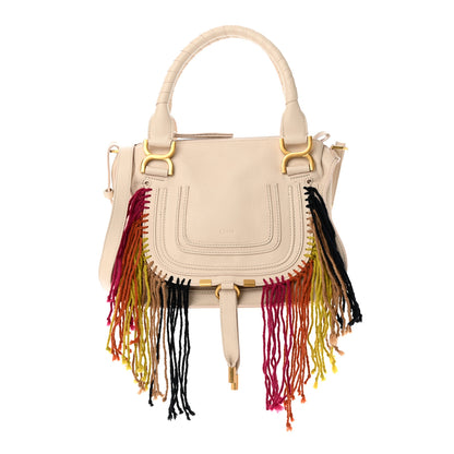 Chloe Calfskin Small Fringe Marcie Satchel Nude Multicolor 1 of 12