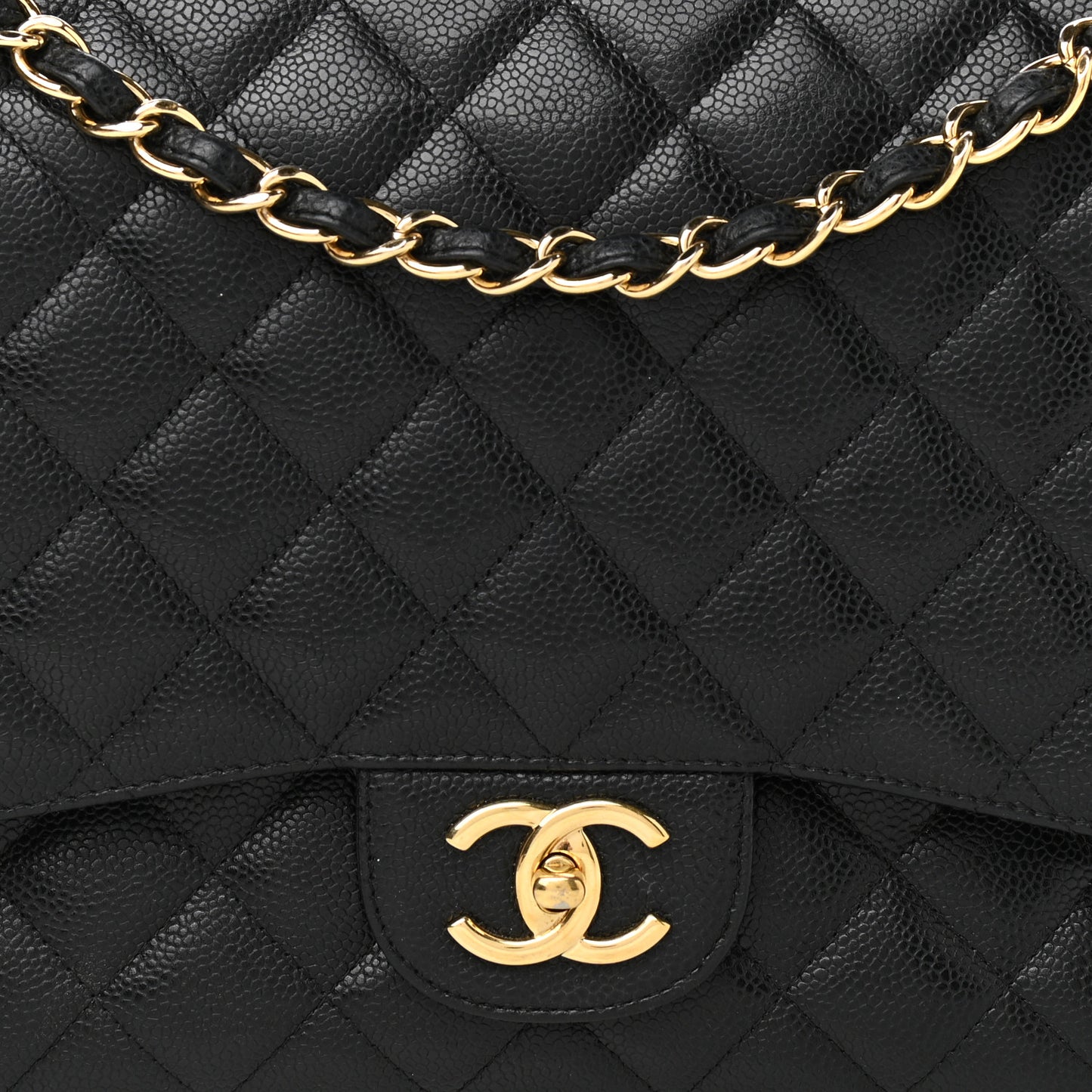 Caviar Quilted Maxi Double Flap Black