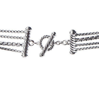 David Yurman Sterling Silver Diamond Blue Topaz Confetti Station Necklace 4 of 5