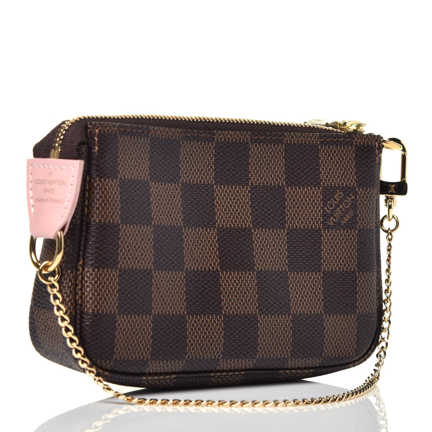 Louis Vuitton Damier Ebene 2020 Christmas Animation Big Wheel Mini Pochette Accessories Rose Ballerine 2 of 9
