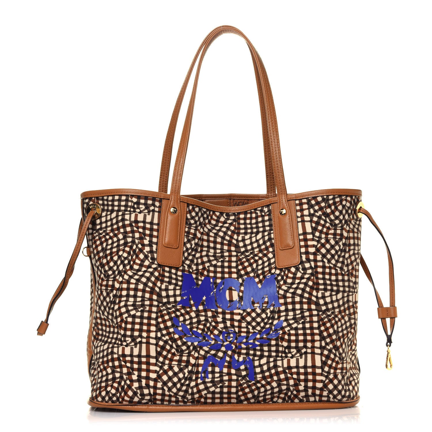 MCM Visetos Medium Liz Reversible Shopper Tote Cognac 4 of 7