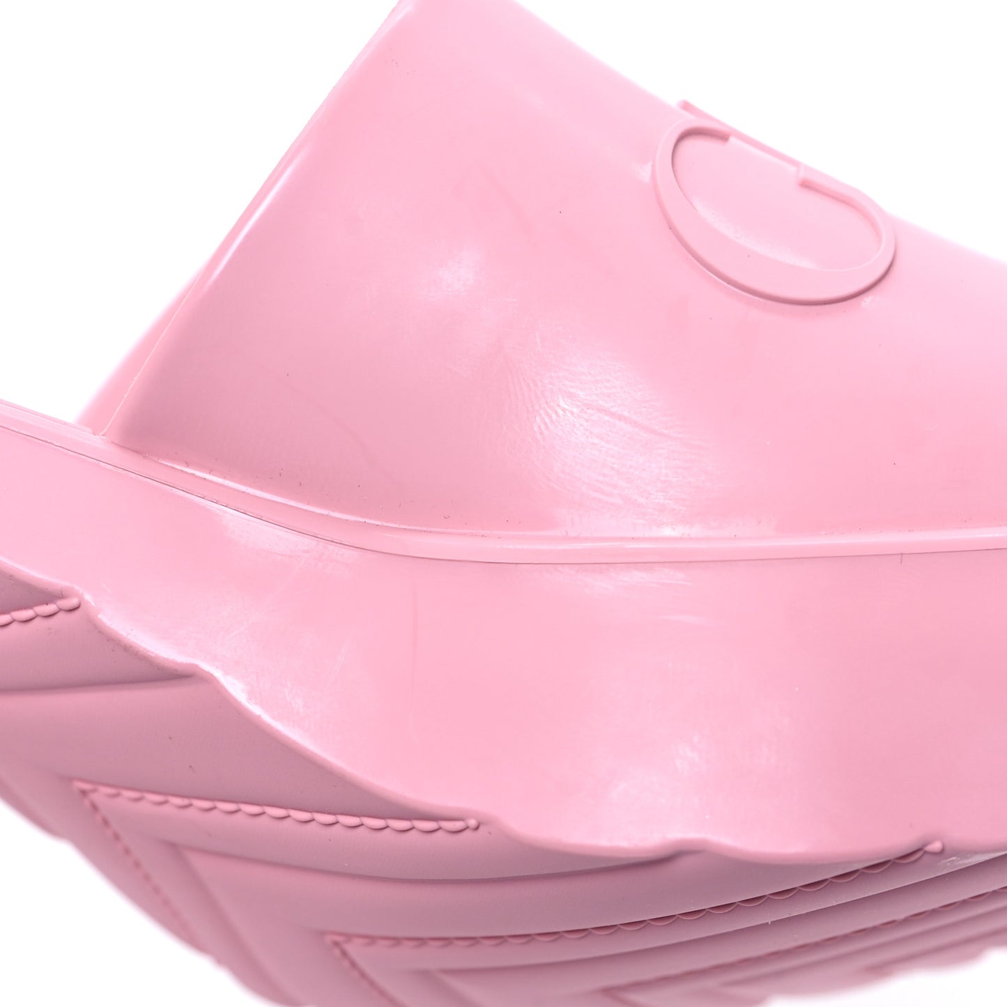 Rubber Gucci Logo Womens Platform 20/60mm Slide Sandals 38 Wild Rose