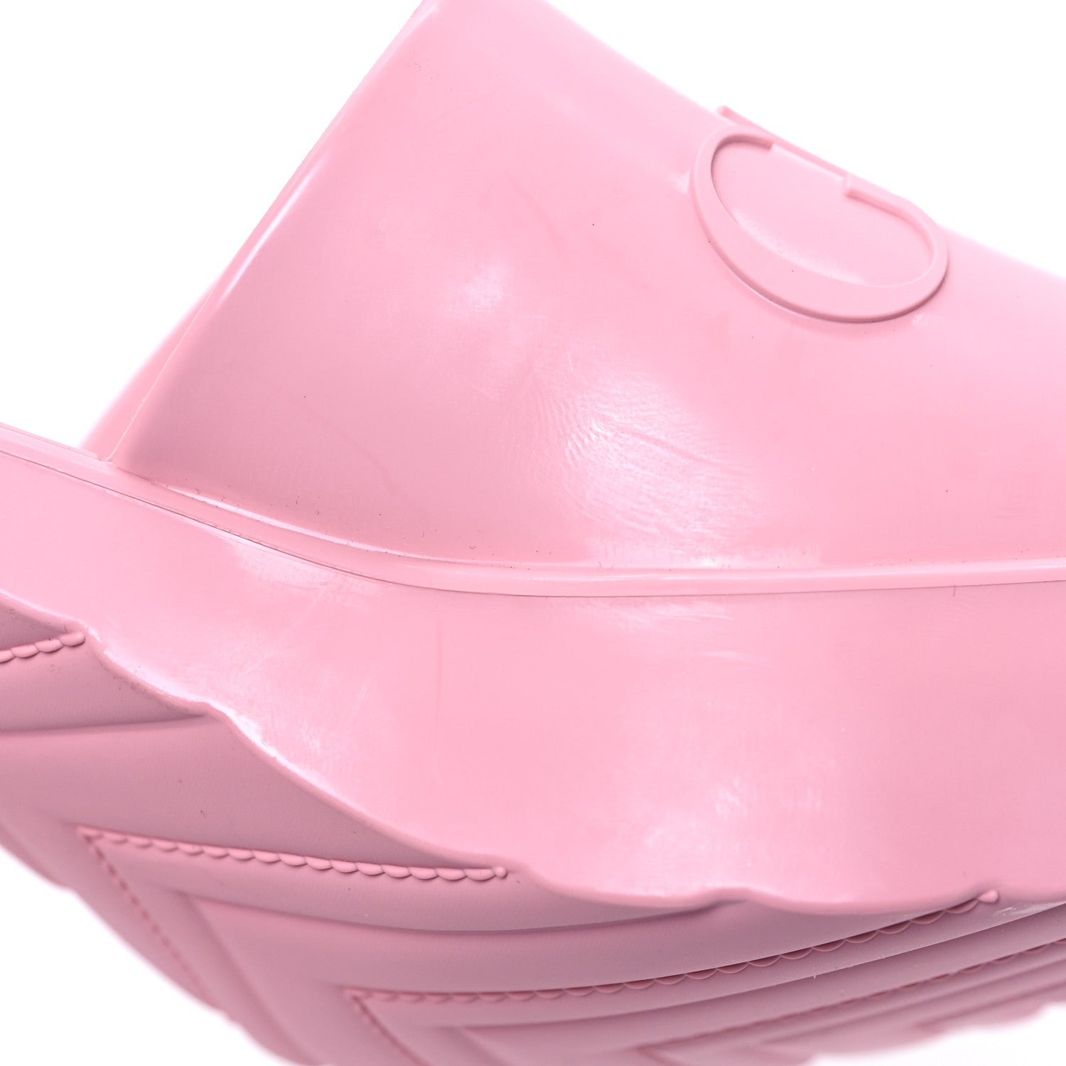 Gucci Rubber Gucci Logo Womens Platform 20/60mm Slide Sandals 38 Wild Rose 9 of 10