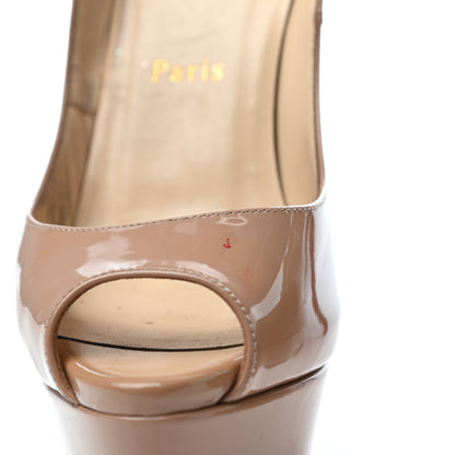 Christian Louboutin Patent Lady Peep 150 Pumps 36 Nude 8 of 11