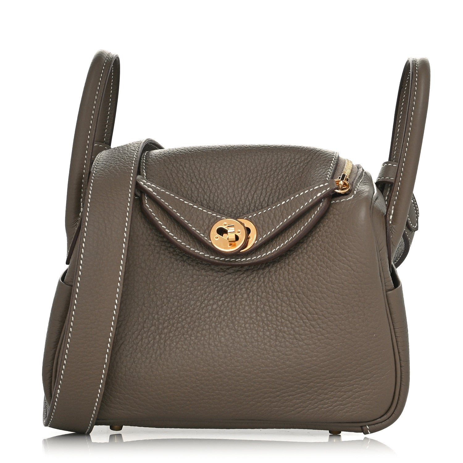 Hermes Taurillon Clemence Mini Lindy 20 Etoupe 1 of 11