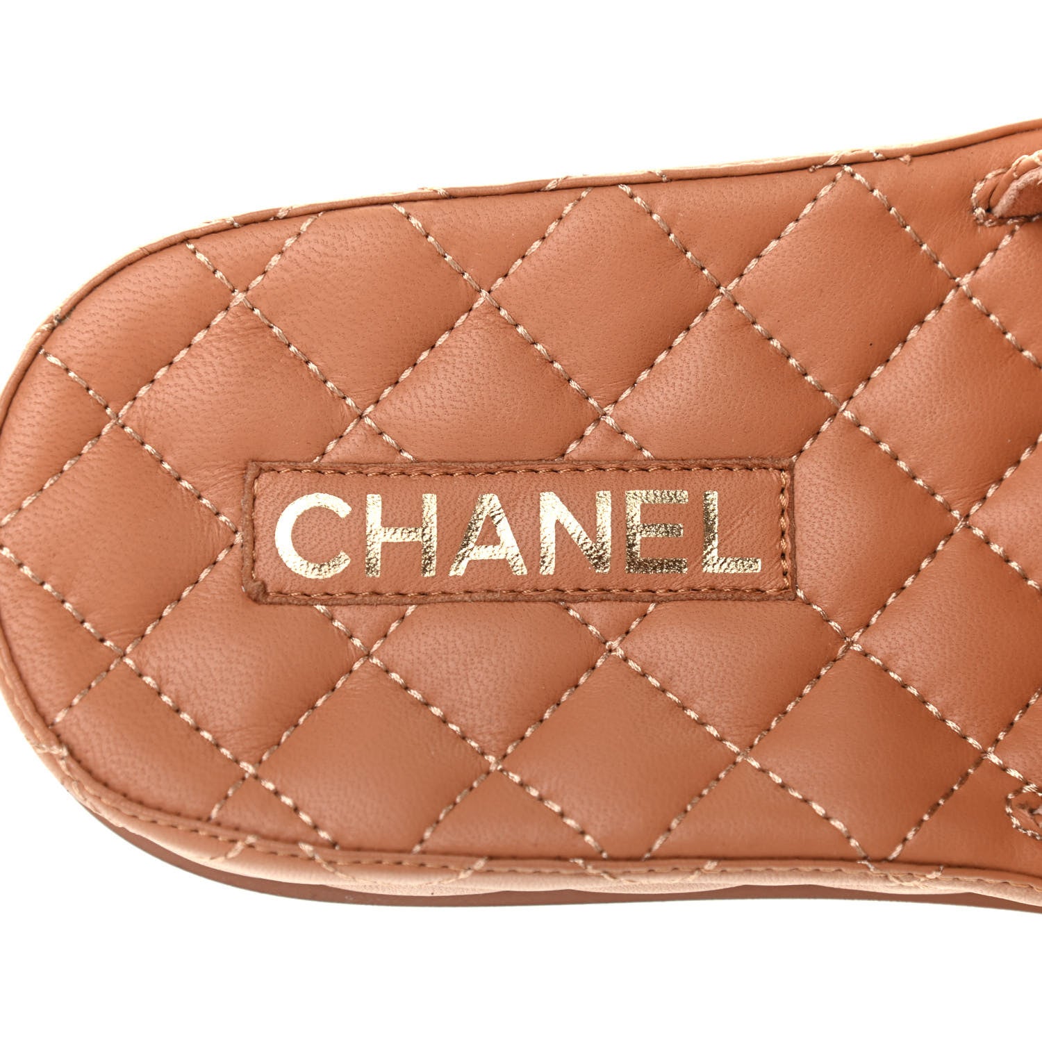 Chanel Lambskin Quilted CC Mules Sandals 38 Brown 7 of 8