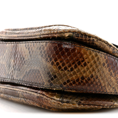 Gucci Snakeskin Medium New Bamboo Top Handle Bag Natural 10 of 15