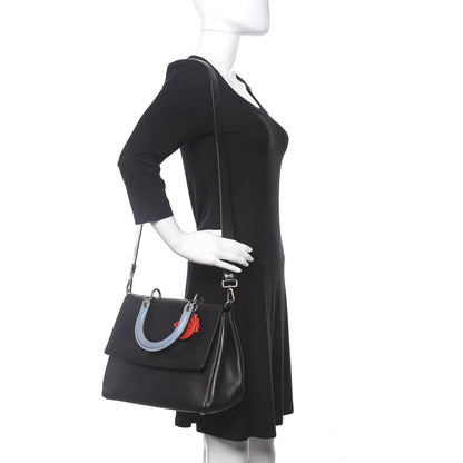 Christian Dior Smooth Calfskin Tri-Color Medium Be Dior Flap Black Blue Red 3 of 13