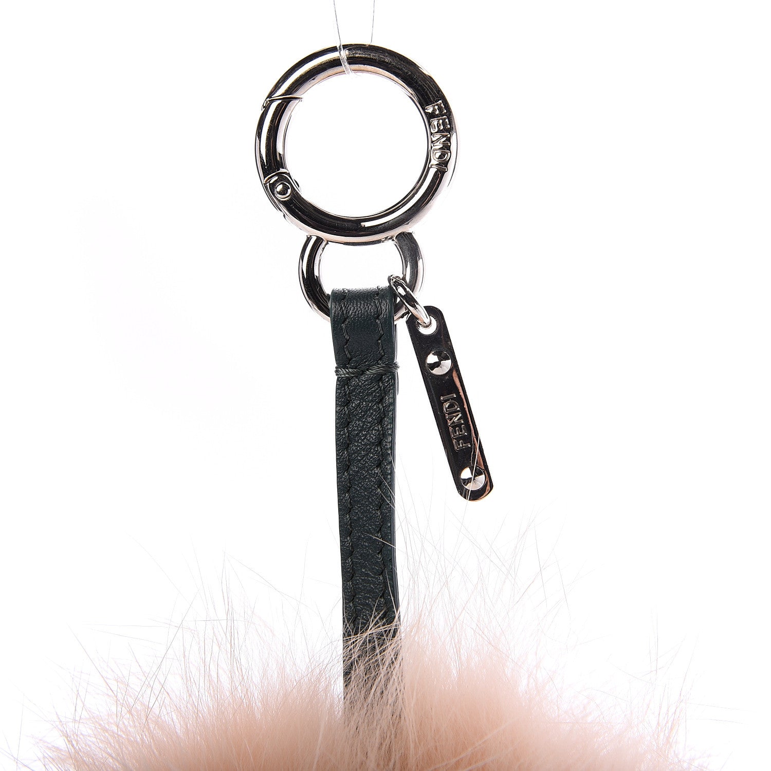 Fendi Fox Fur Calfskin Hypnoteyes Coin Purse Bag Charm Palmspring English Green 4 of 4