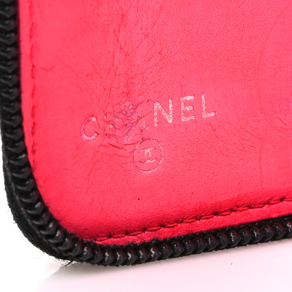 Calfskin Cambon Zip Around Organizer Wallet Black