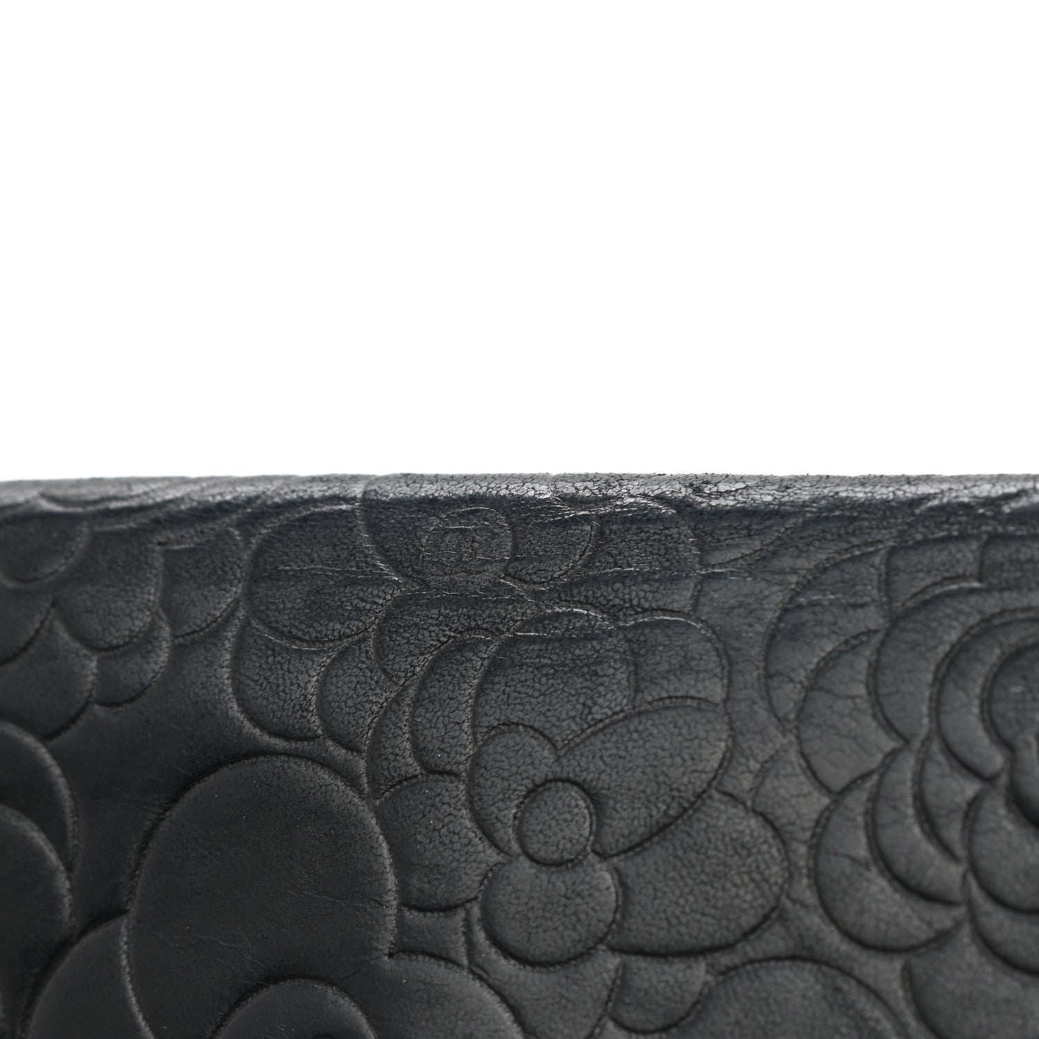 Chanel Lambskin Camellia Embossed Yen Wallet Black 12 of 13