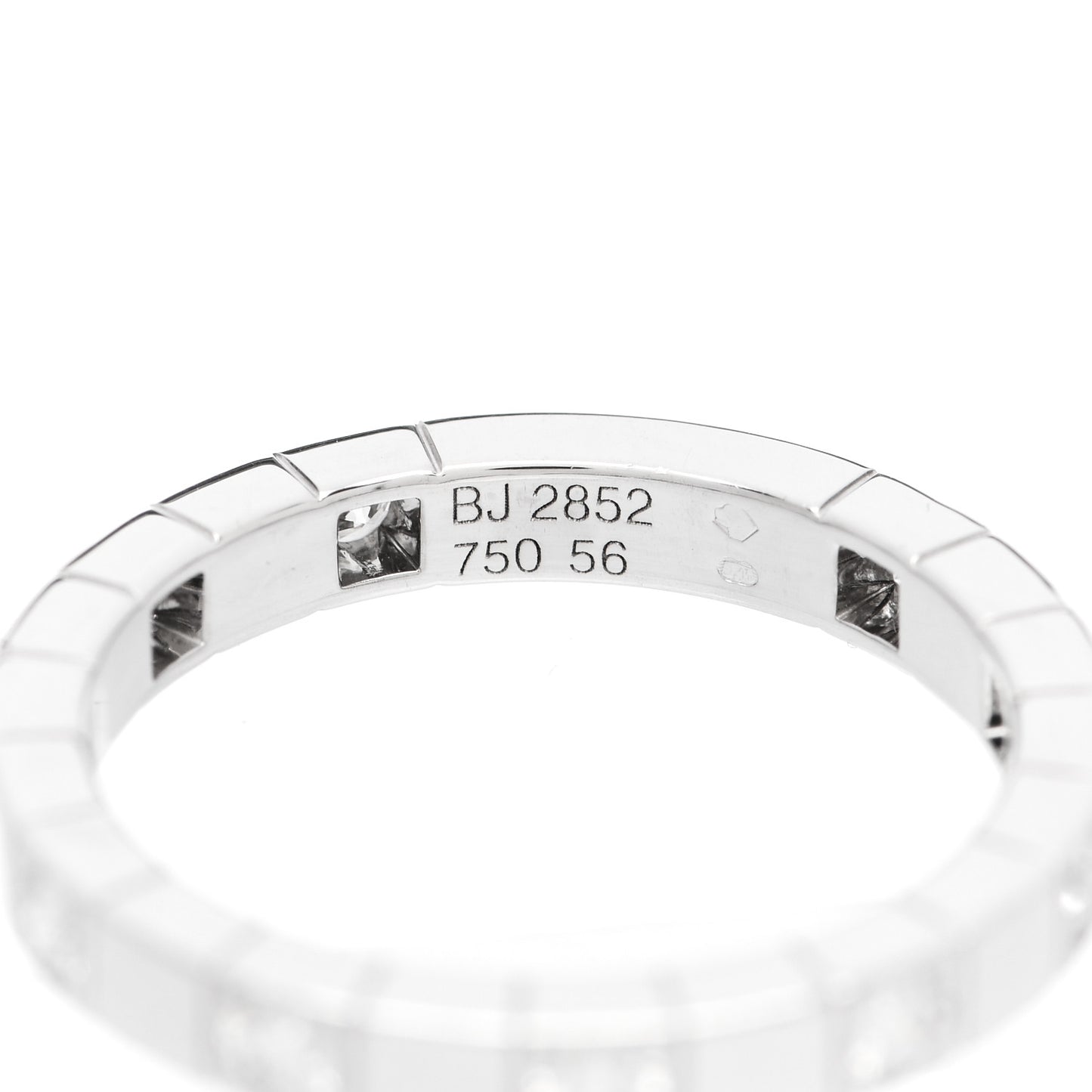 18K White Gold Diamond Lanieres Half Eternity Band Ring 56 7.75