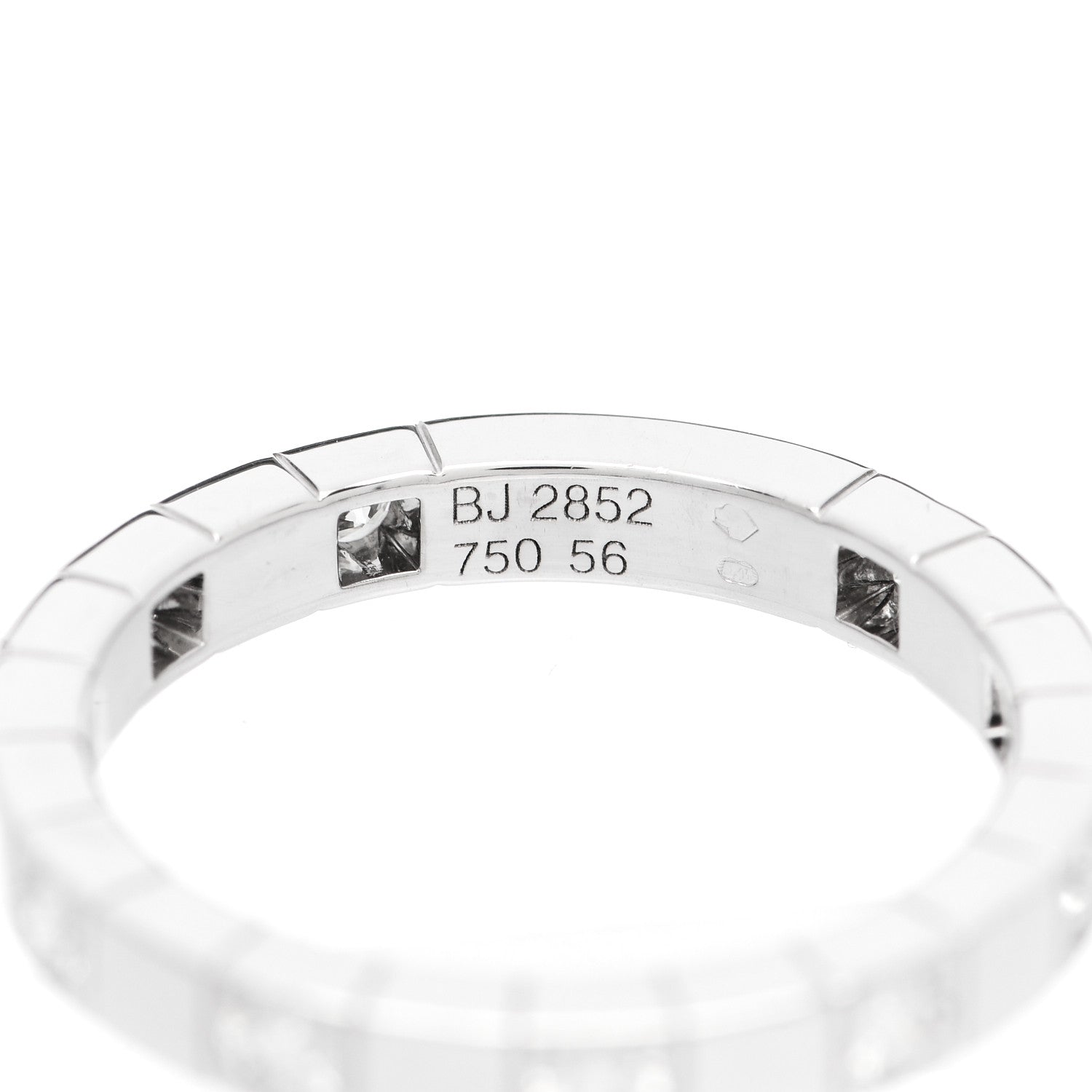 Cartier 18K White Gold Diamond Lanieres Half Eternity Band Ring 56 7.75 3 of 3
