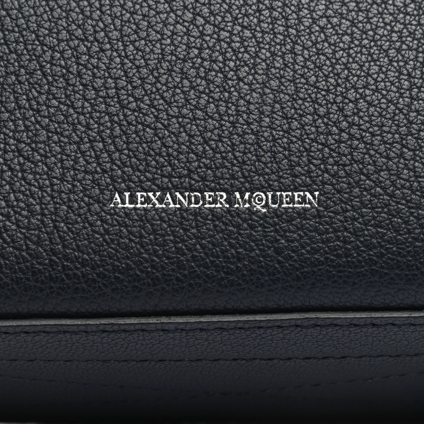 Fine Grain Goatskin Box Shoulder Bag 19 Navy