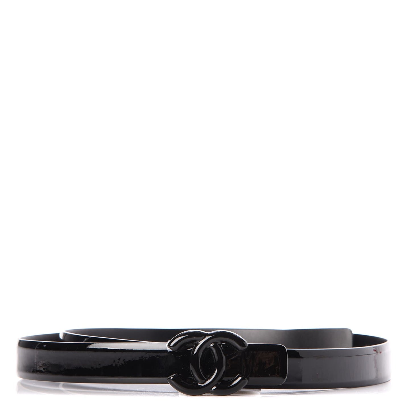 Patent CC Logo Skinny Belt 85 34 Black