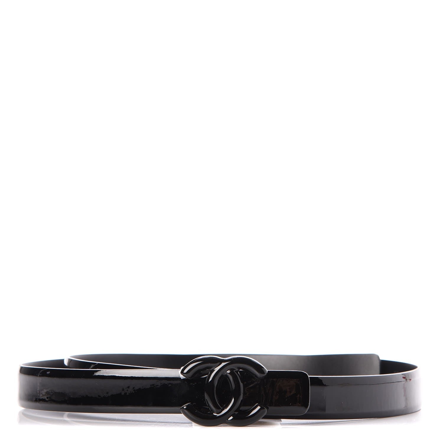 Chanel Patent CC Logo Skinny Belt 85 34 Black 1 of 8