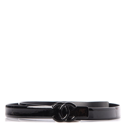 Chanel Patent CC Logo Skinny Belt 85 34 Black 1 of 8