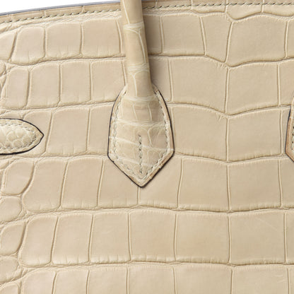 Hermes Matte Alligator Birkin 25 Trench 10 of 34