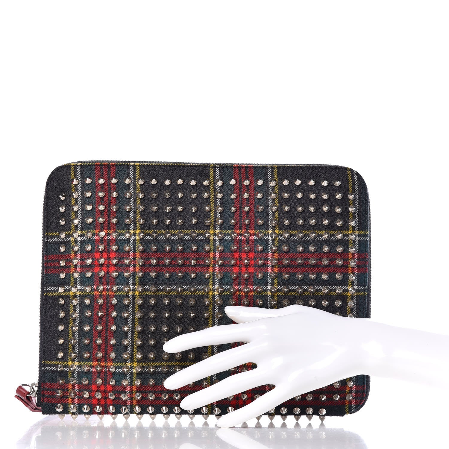 Christian Louboutin Tartan Spiked Cris iPad Case Anthracite 2 of 11