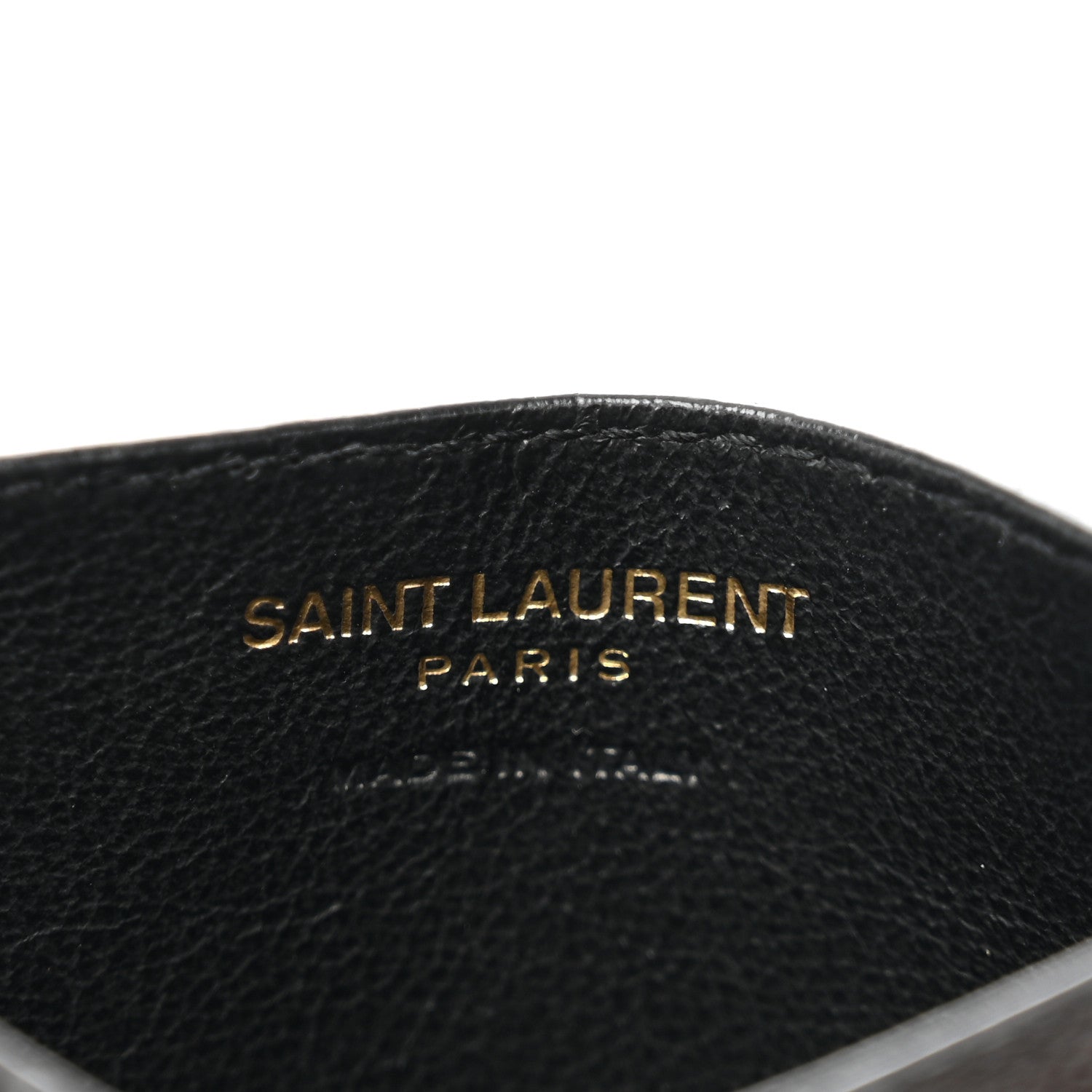 Saint Laurent Grain De Poudre Matelasse Chevron Monogram Credit Card Case Black 6 of 8