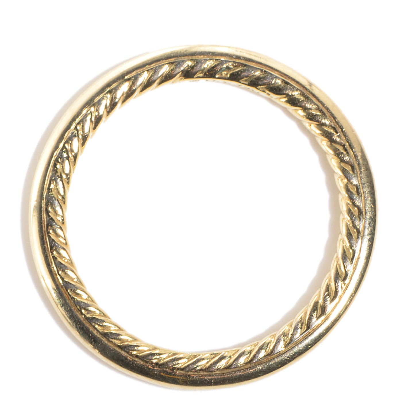 18K Yellow Gold 2mm Cable Inside Band Ring 6