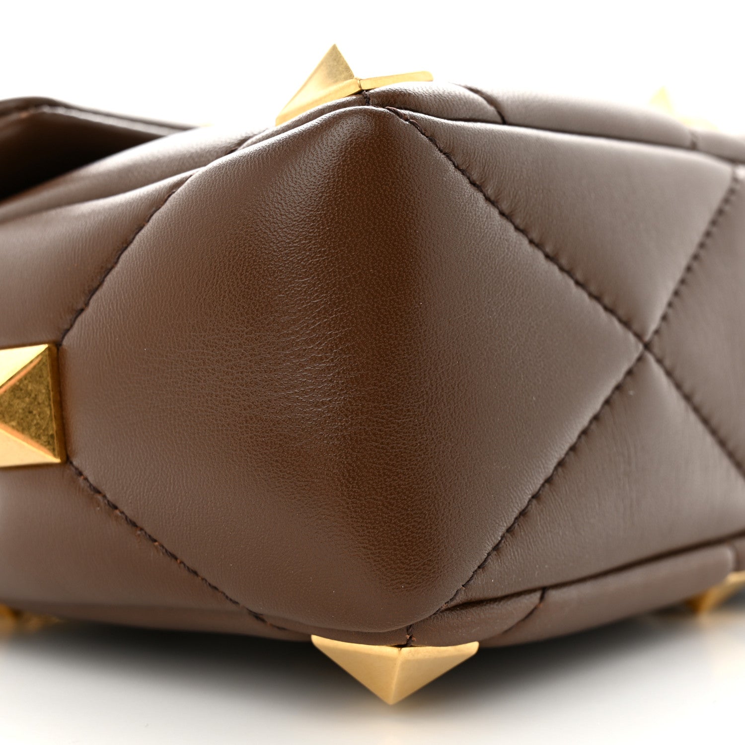 Valentino Garavani Nappa Roman Stud Shoulder Bag Teak Brown 8 of 12