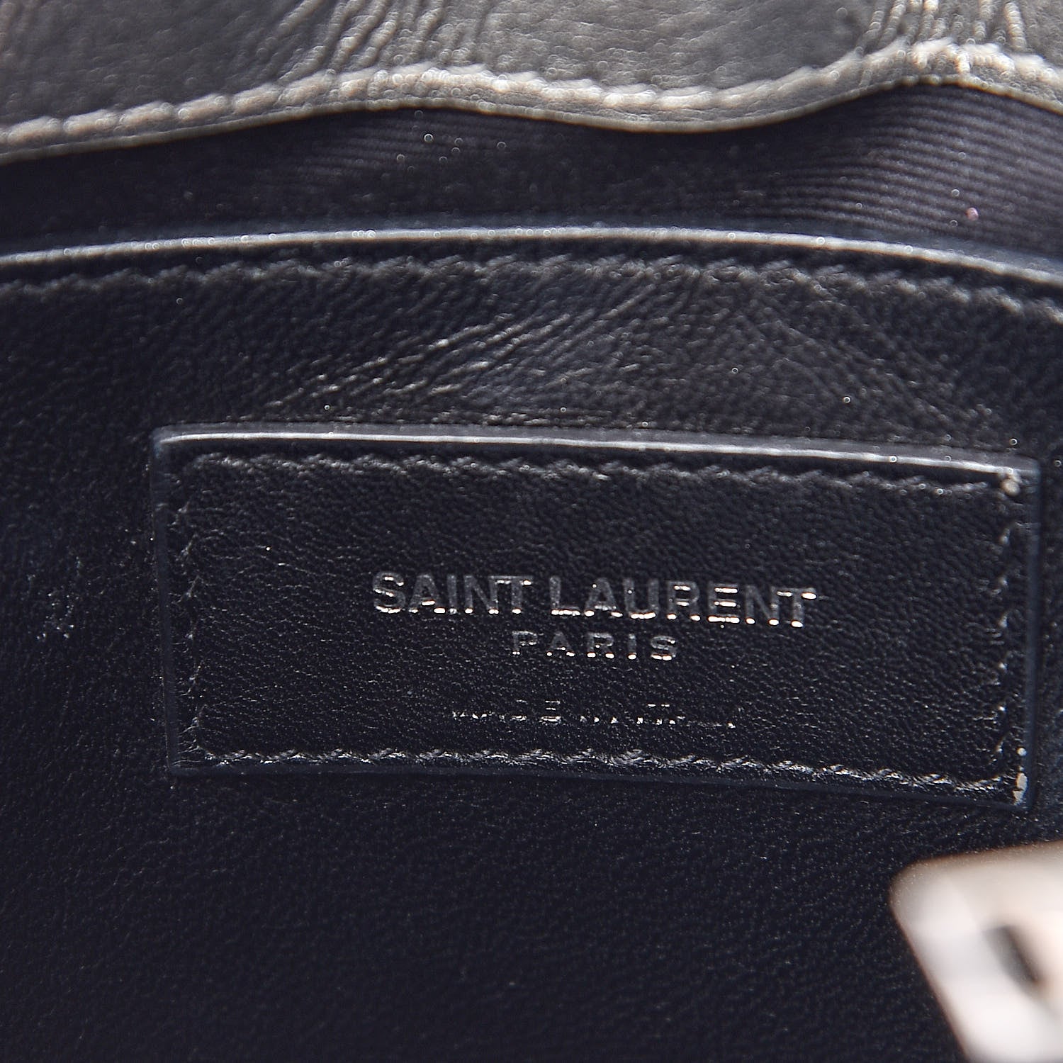 Saint Laurent Calfskin Y Quilted Monogram Small Loulou Chain Satchel Silver 6 of 15