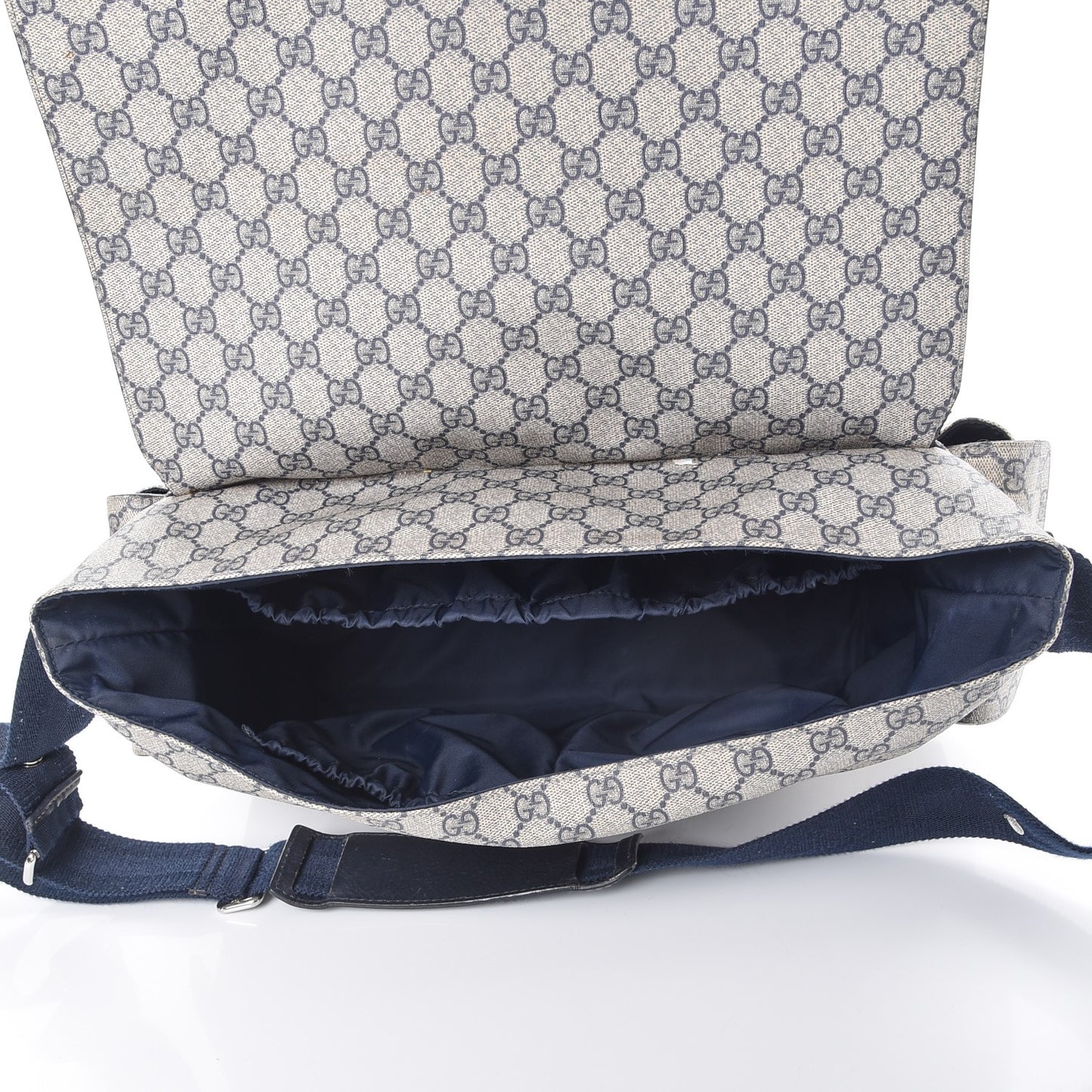 GG Plus Monogram Messenger Diaper Bag Navy
