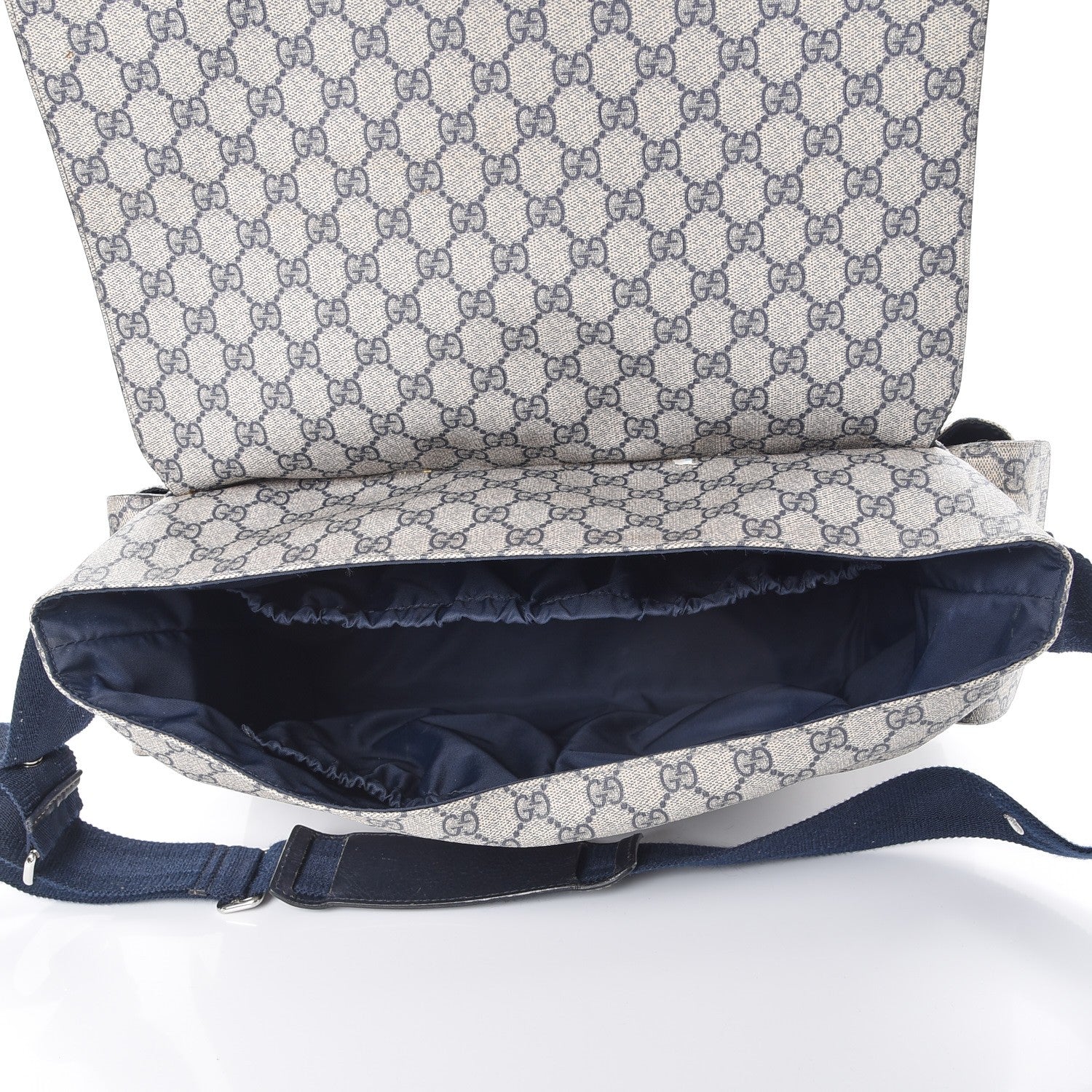 Gucci GG Plus Monogram Messenger Diaper Bag Navy 6 of 15