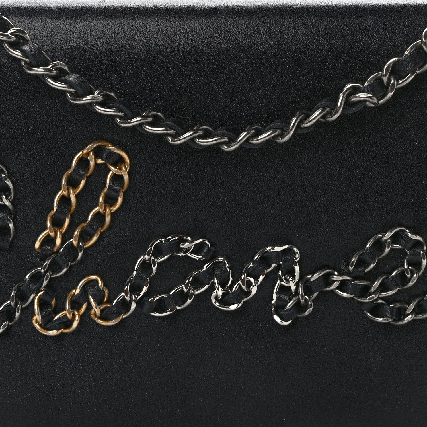 Chanel Calfskin Chain 20s Signe Wallet on Chain WOC Black 9 of 14
