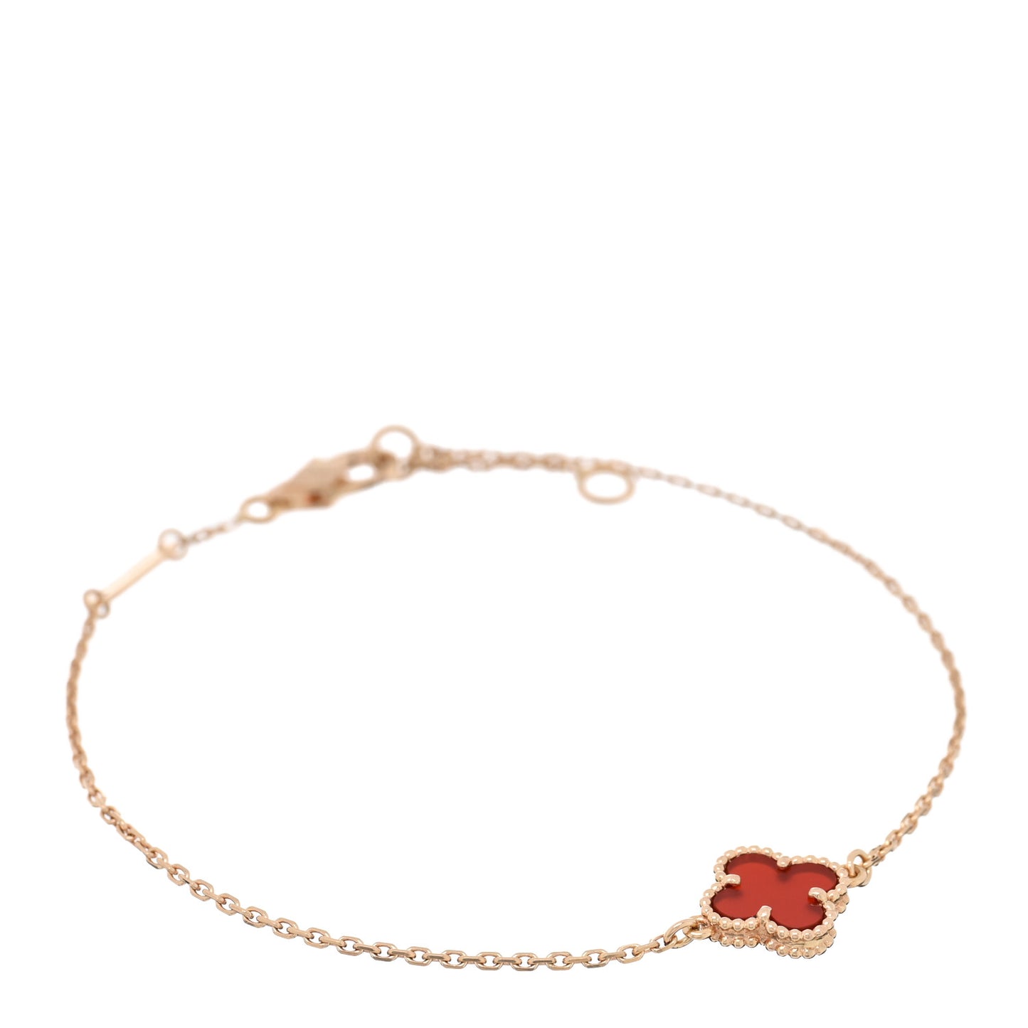 18K Rose Gold Carnelian Sweet Alhambra Bracelet