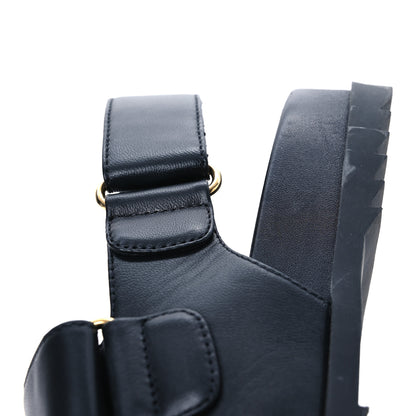 Gucci Calfskin Mini Double G Womens Isla Dad Sandals 37 Black 11 of 13