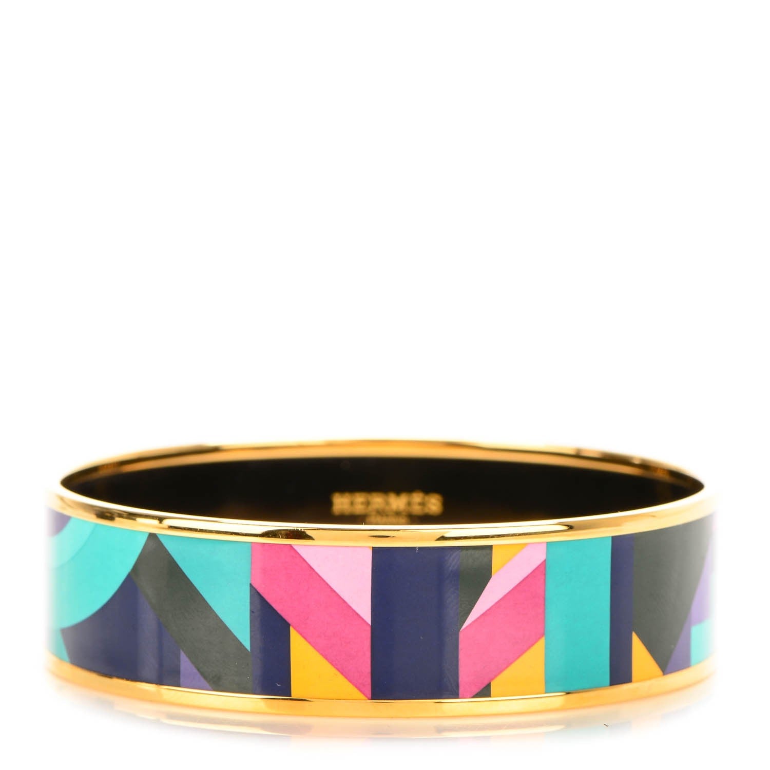 Hermes Enamel Printed Wide Perspective Cavaliere Bracelet 62 1 of 4