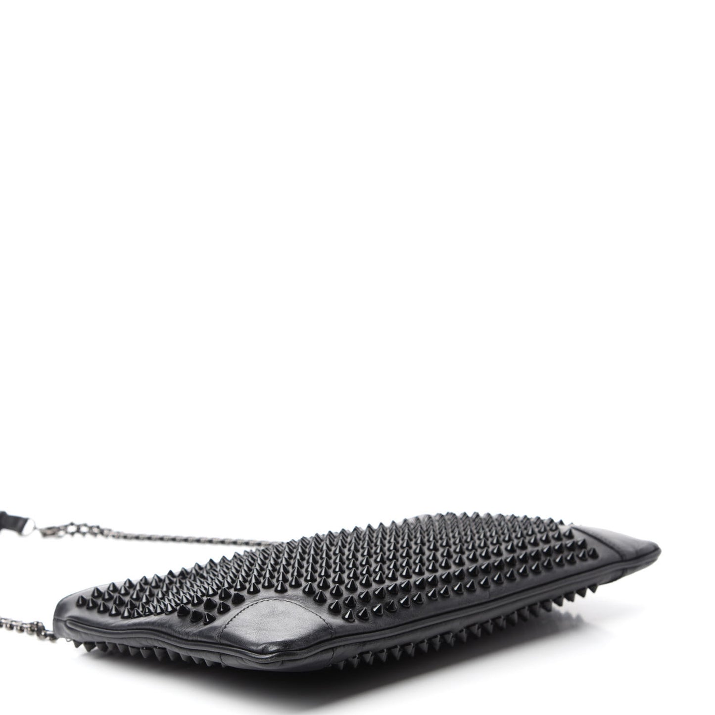 Calfskin Studded Loubiposh Clutch Black