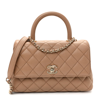 Chanel Caviar Quilted Mini Coco Handle Flap Beige Beige 1 of 10