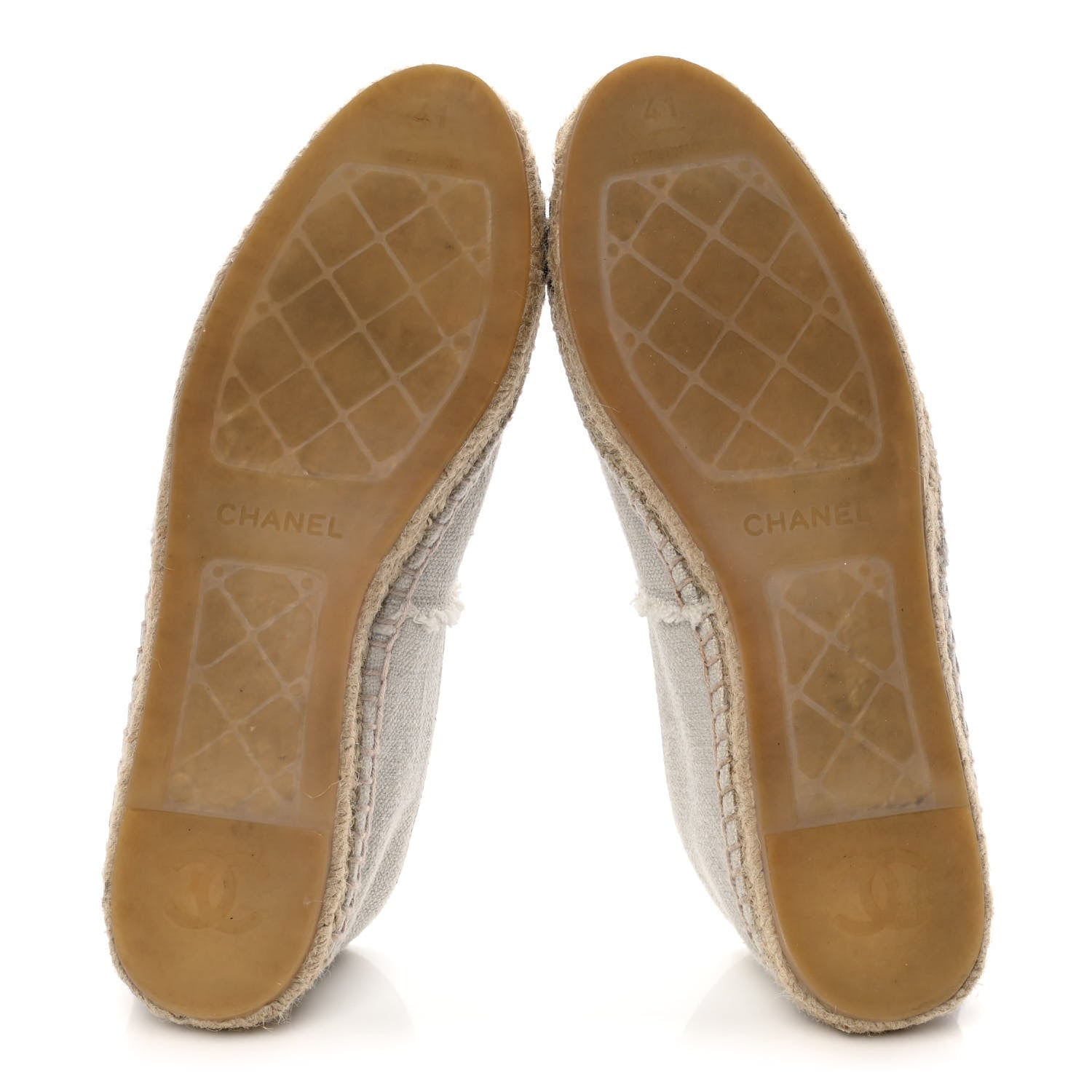 Chanel Linen CC Espadrilles 41 Beige Black 7 of 18