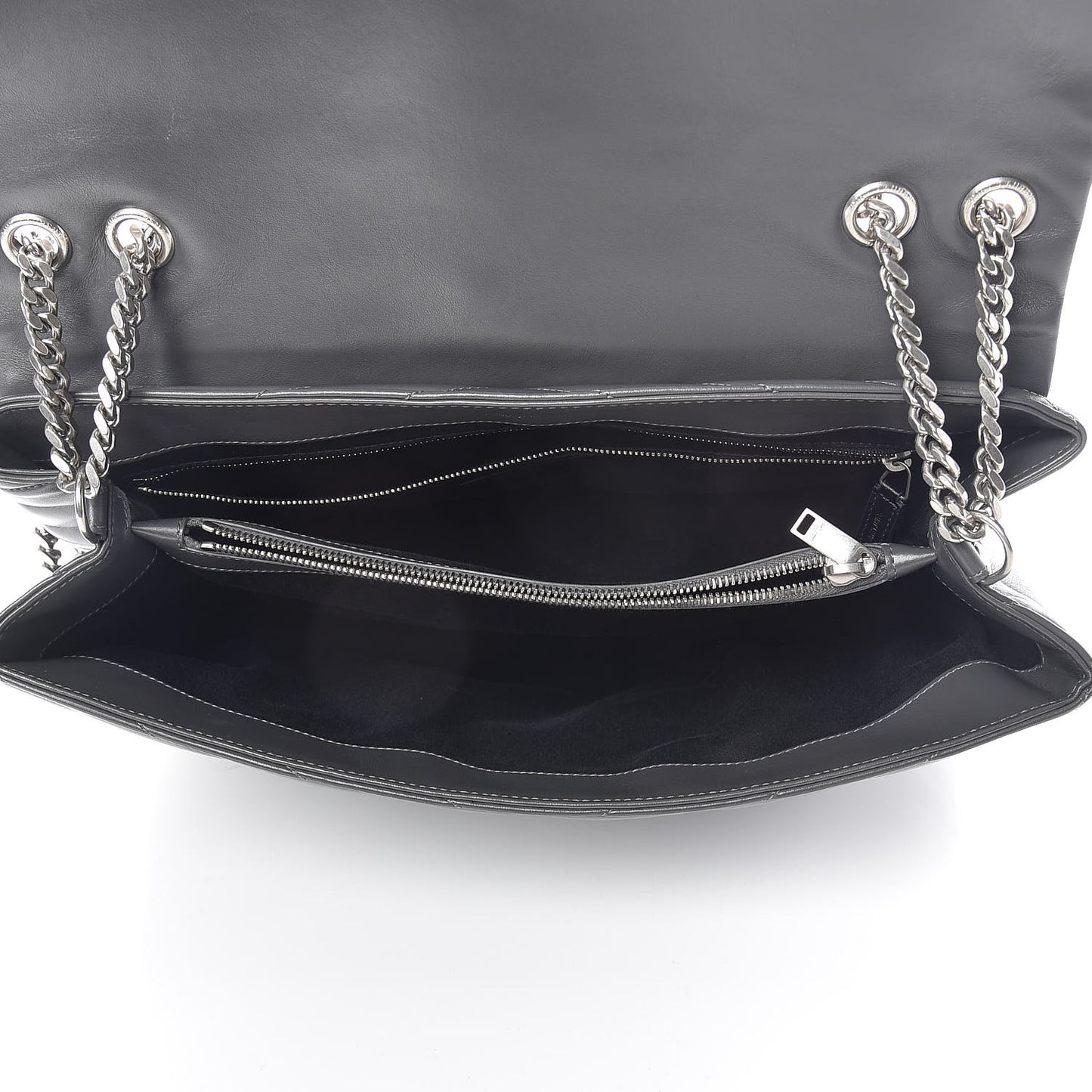 Calfskin Y Quilted Monogram Large Loulou Chain Satchel Earth