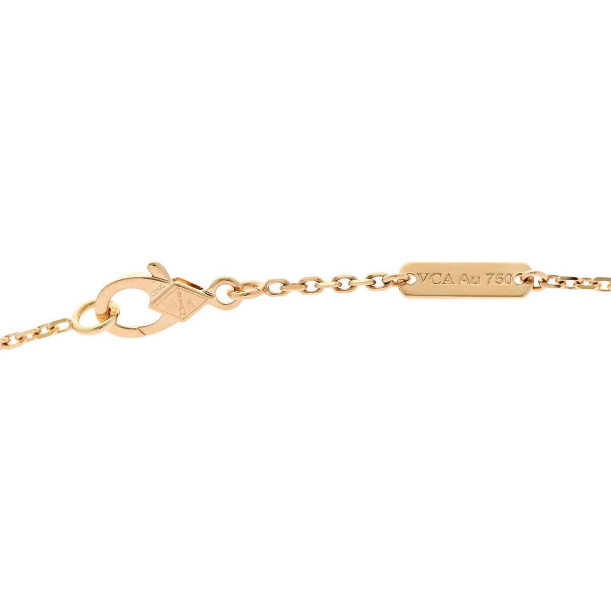 Van Cleef & Arpels 18K Yellow Gold Pink Enamel Vintage Alhambra Pendant Necklace 4 of 6