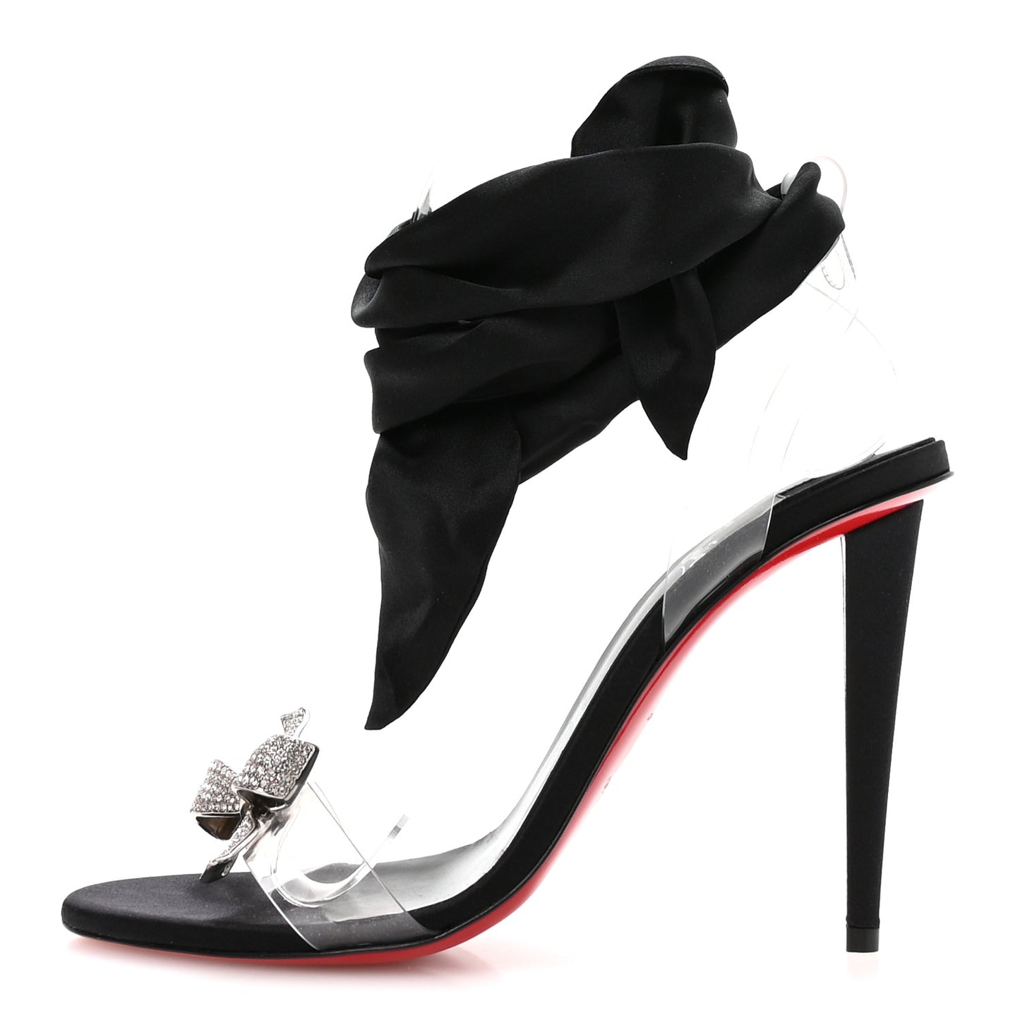 Satin Crystal PVC Astrinodo 100 Sandals 39.5 Black