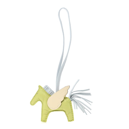 Hermes Milo Lambskin Grigri Rodeo Pegase Horse Bag Charm PM Jaune Bourgeon Bleu Brume Nata 1 of 5