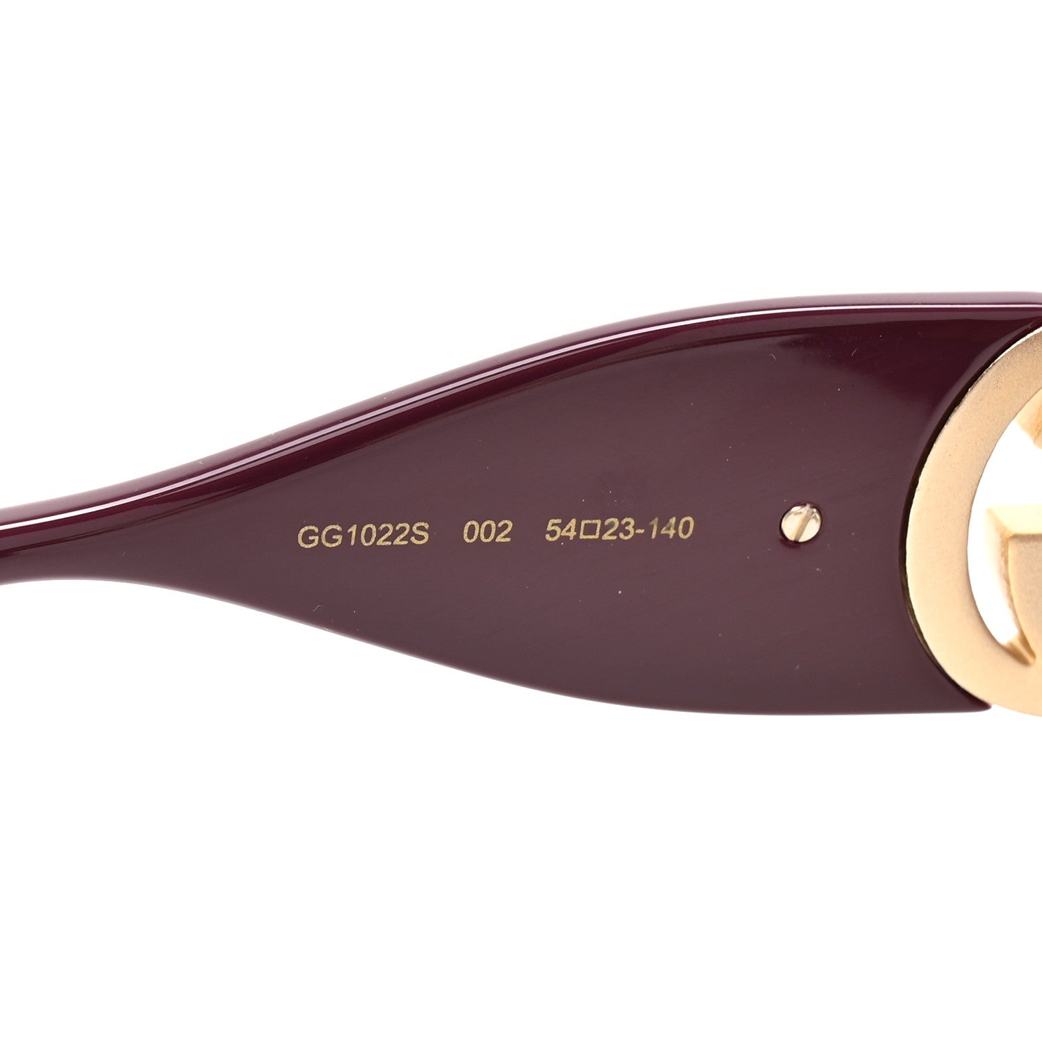 Gucci Acetate Rectangular Frame Chain Sunglasses GG1022S Burgundy 5 of 7