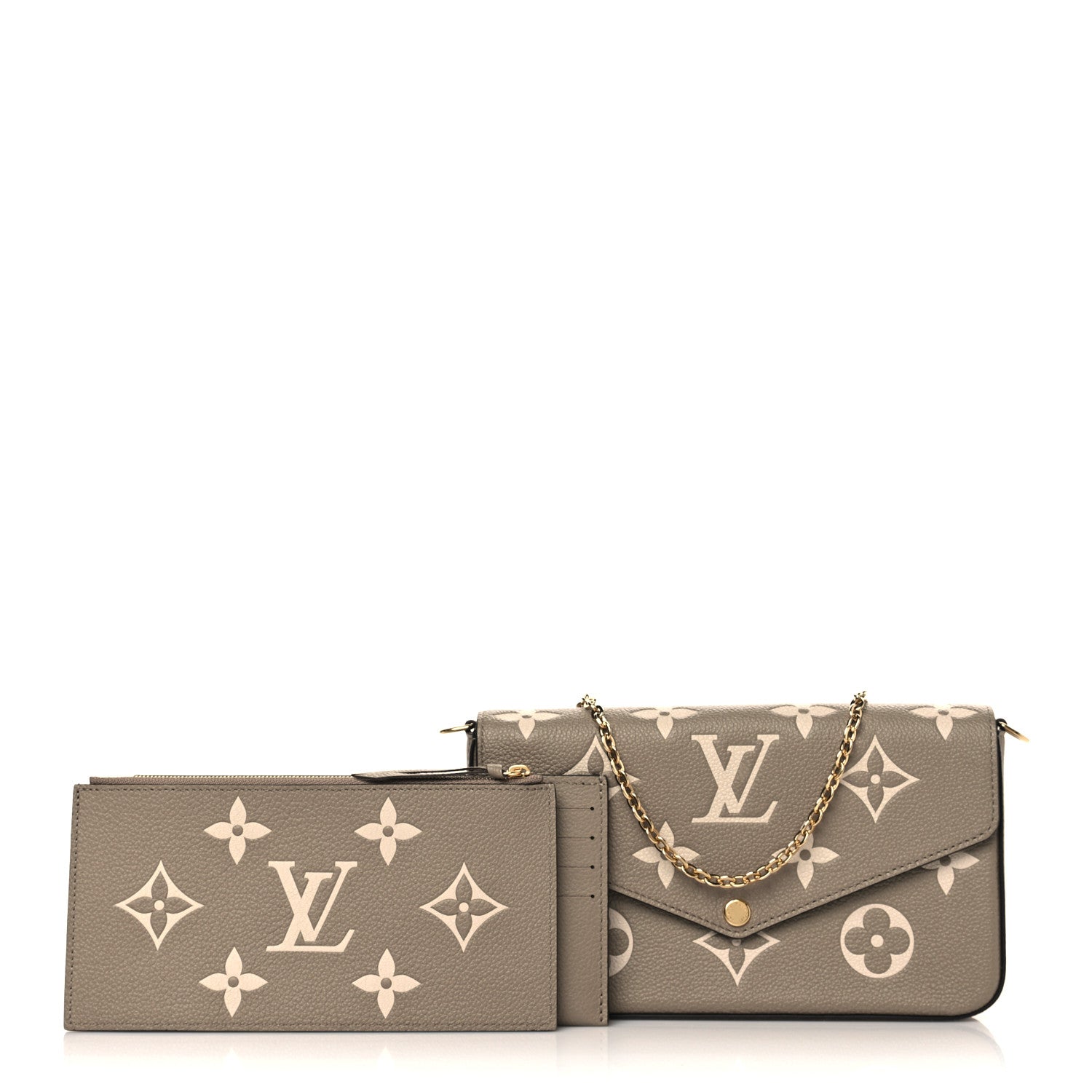 Louis Vuitton Empreinte Monogram Giant Felicie Pochette Tourterelle Creme 1 of 7