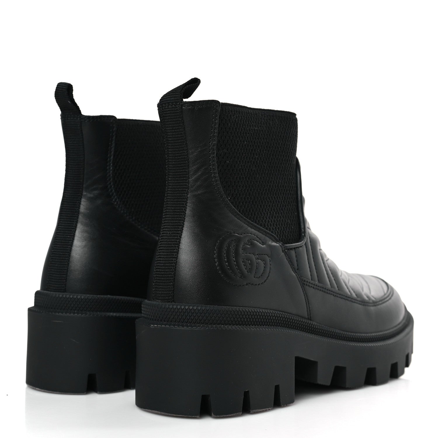 Gucci Calfskin Nappa Matelasse Frances Chelsea Boots 36 Black 4 of 9