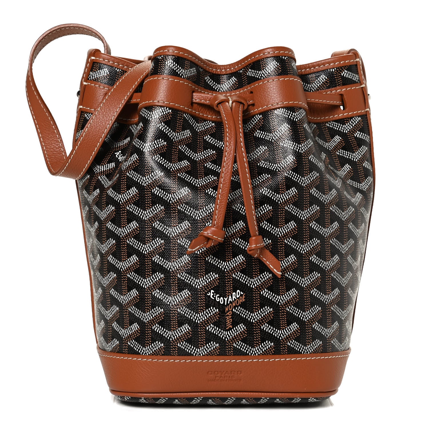Goyard Goyardine Petit Flot Bucket Bag PM Black Gold 1 of 11