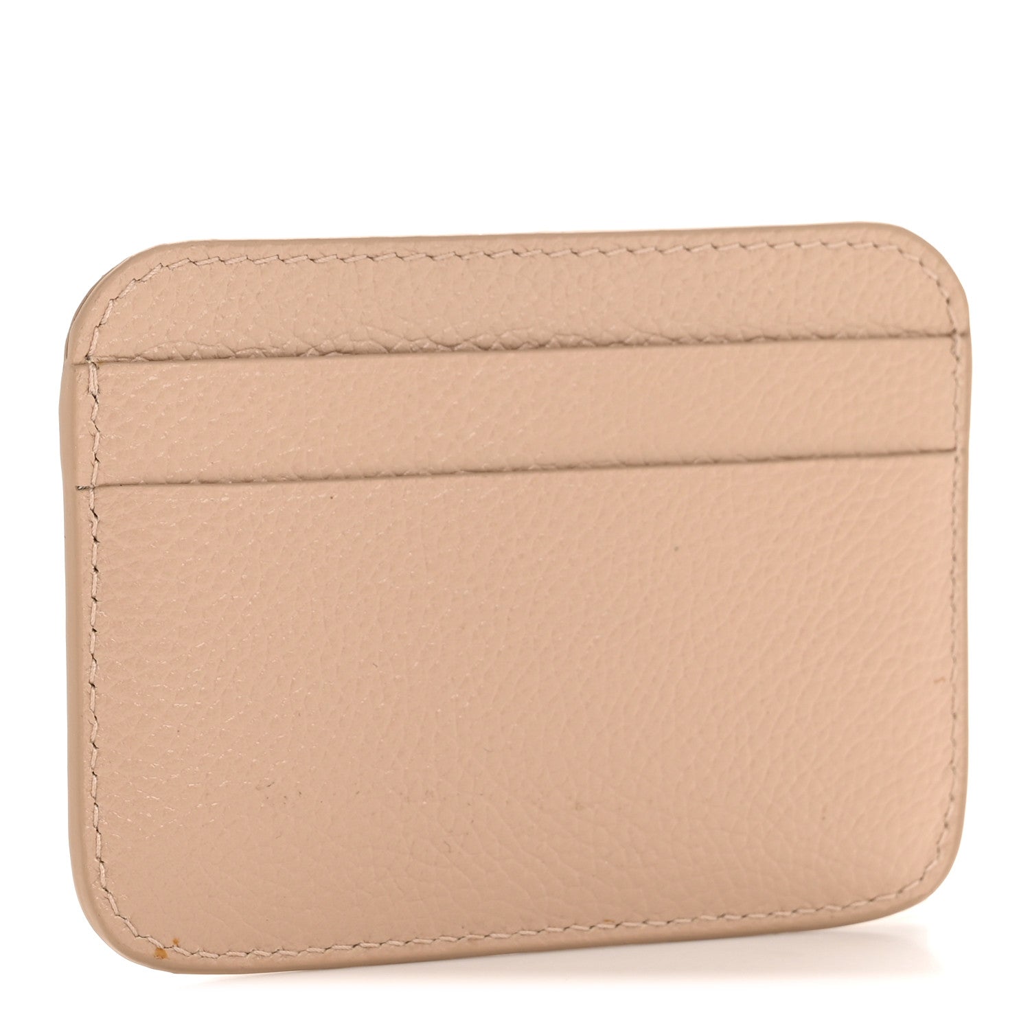 Balenciaga Grained Calfskin Logo Cash Rounded Card Holder Beige 3 of 8