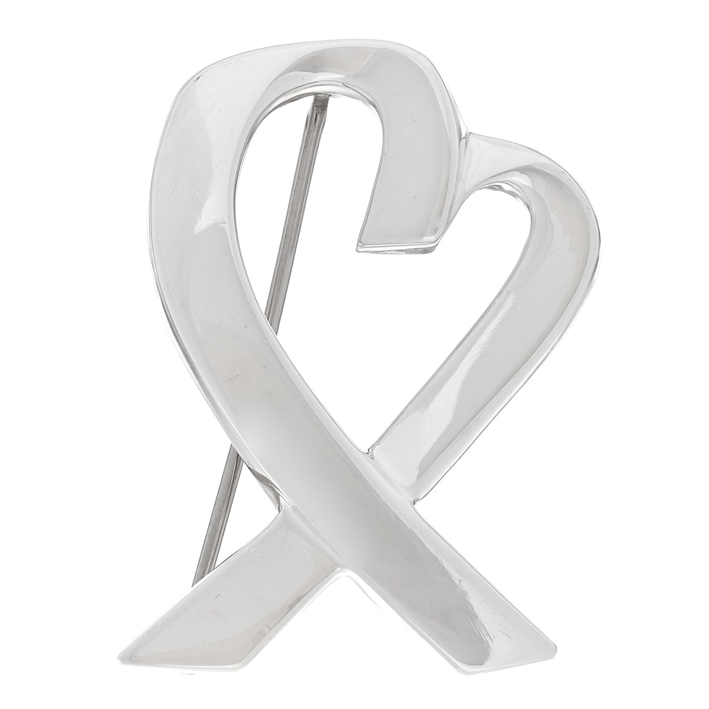 Sterling Silver Loving Heart Brooch Pin